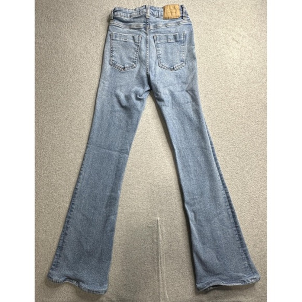 Zara Jeans Womens 2 Flare Leg High‎ Rise Denim YKK Zip Denim Collection Pants